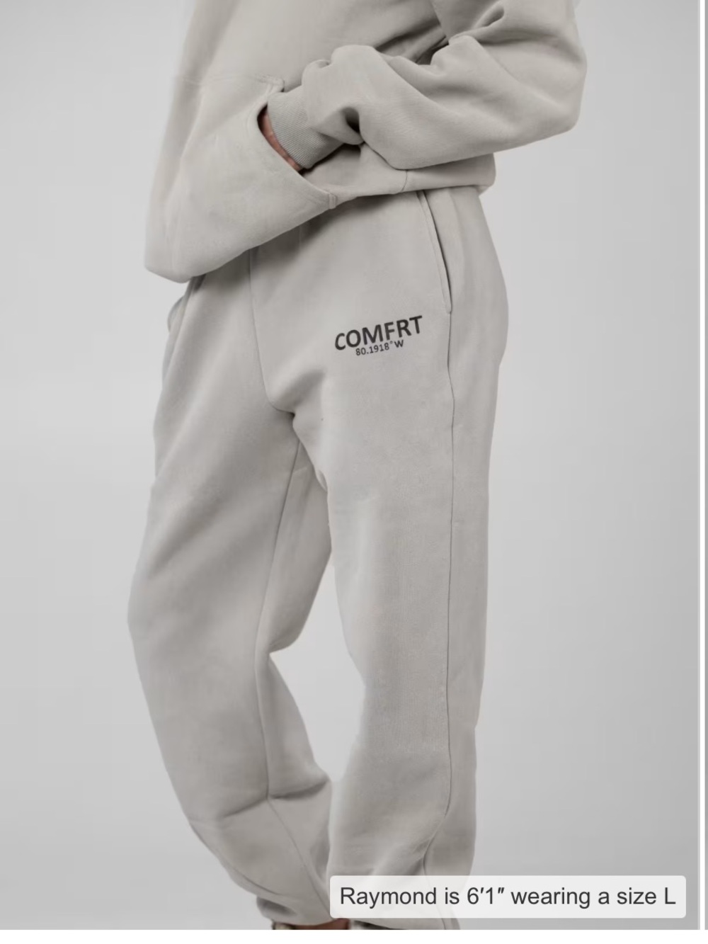 Comfrt sweatpants coordinate sweatpants taupe size small with pockets